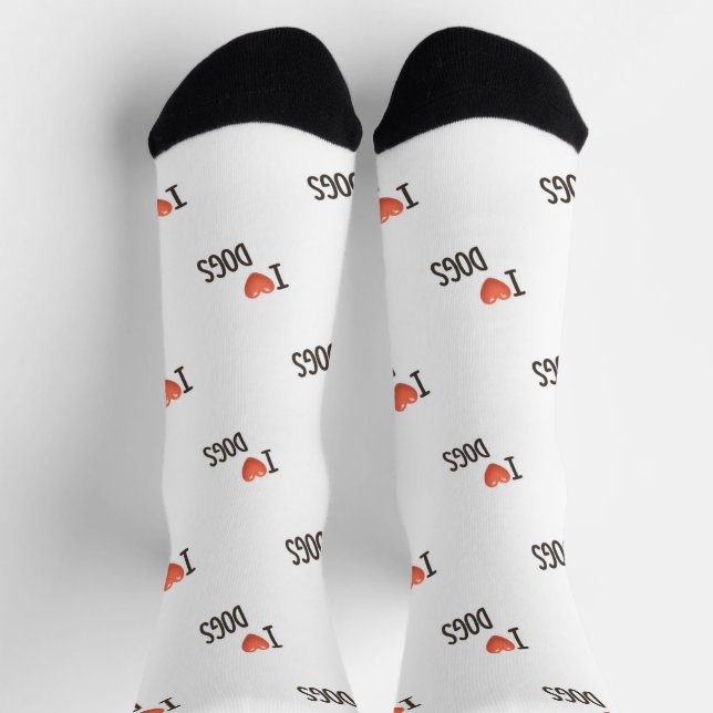 Chaussette Chaussettes de équipage de motif de chiens que j'a (Haut)