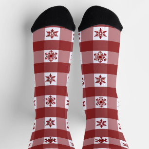 Chaussette Chaussettes de équipage motif rouge de Noël