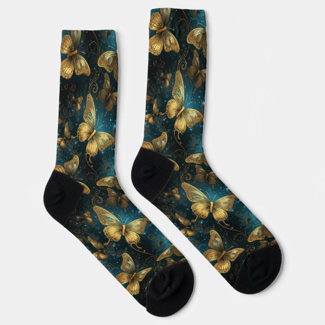 Chaussette Chaussettes de équipage Papillons Dorés (Droite)