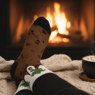 Chaussette Chaussettes de fêtes amusantes de coutume de puddi