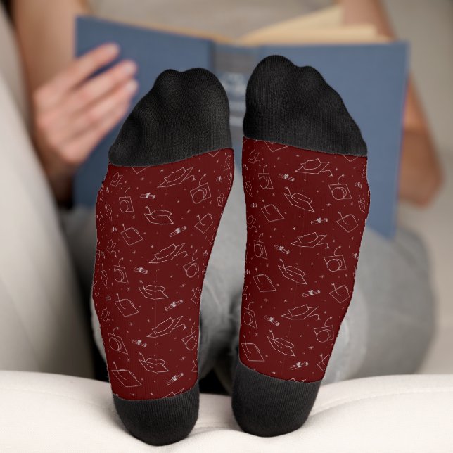 Chaussette Chaussettes de fin d'études Maroon & Argent (Fond)