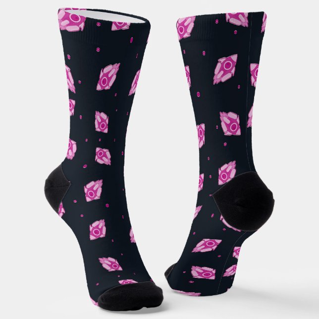 Chaussette Chaussettes de fusée spatiale en silhouette rose (Angulaire)