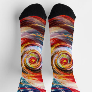 Chaussette Chaussettes de fusion de coup de pinceau patriotiq