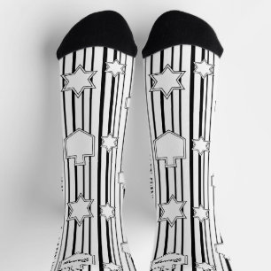 Chaussette Chaussettes de Hanukkah "Dreidels et Étoiles"