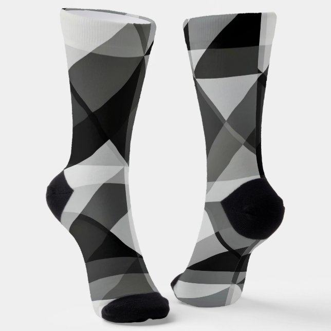 Chaussette Chaussettes de Jacquard Abstraites folles en noir  (Angulaire)