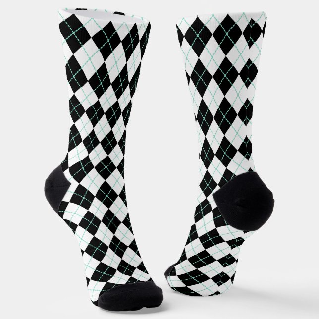 Chaussette Chaussettes de Jacquard noir rétro (Angulaire)