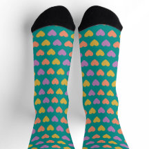 Chaussettes de la Saint-Valentin à cœur sur fond v