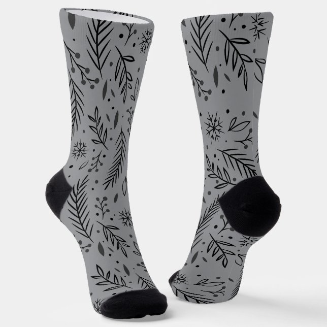 Chaussette Chaussettes de l'équipage botanique d'hiver – Gris (Angulaire)