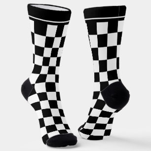 Chaussette Chaussettes de l'équipage de À damiers en noir et 