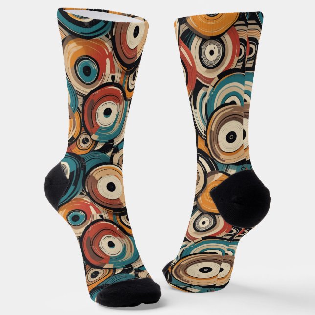 Chaussette Chaussettes de l'équipage des disques abstraits (Angulaire)