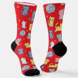Chaussette Chaussettes de l'équipage Motif de chats en carton