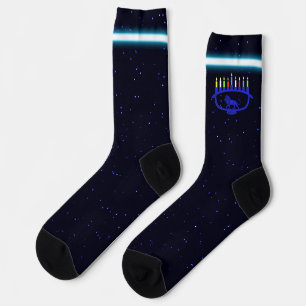 Chaussette Chaussettes de Lion bleu Menorah