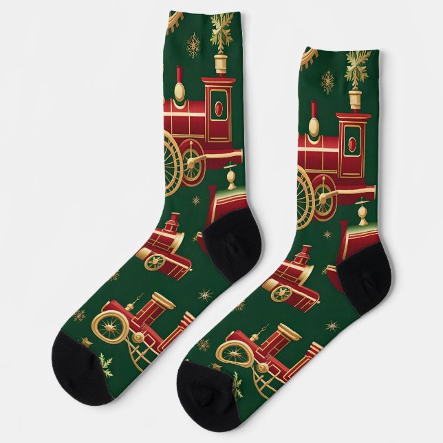 Chaussette chaussettes de locomotive steampunk de noël (Gauche)
