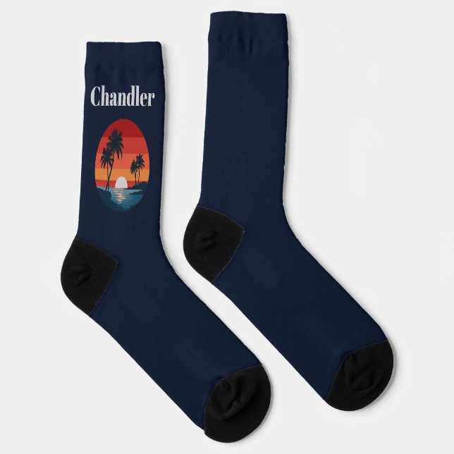 Chaussette Chaussettes de marine de plage de coucher de solei (Droite)