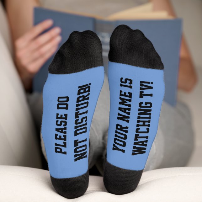 Chaussette Chaussettes de message PERSONNALISÉES Bleues (Fond)