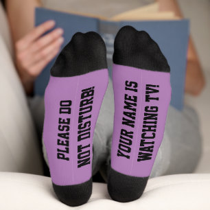 Chaussette Chaussettes de message PERSONNALISÉES Violet