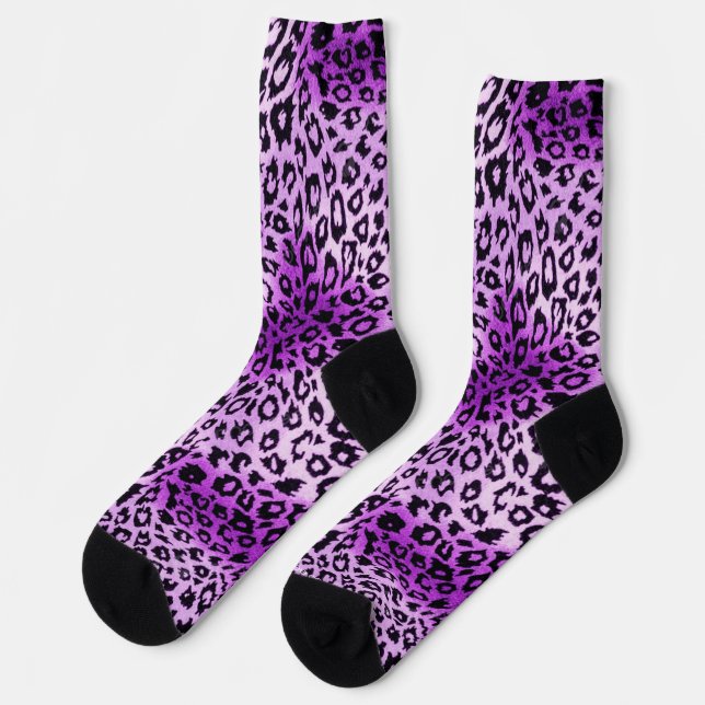 Chaussette Chaussettes de mode à motif animal imprimé léopard (Gauche)