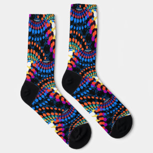 Chaussette Chaussettes de mode à points colorés psychédélique