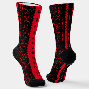 Chaussette Chaussettes De Mode Noir Et Rouge Moderne En Tissu