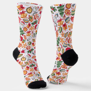 Chaussette Chaussettes de Motif de Noël de Père Noël amusante