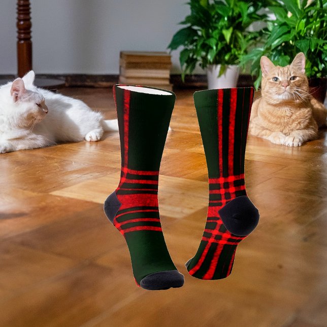 Chaussette chaussettes de motif rouge&noir tartan (Créateur téléchargé)