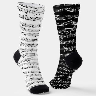 Chaussette Chaussettes de musique noir et blanc - Chaussettes