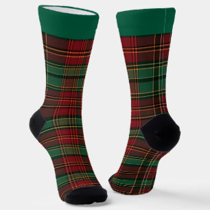 Chaussette Chaussettes de Noël à carreaux festifs avec nom