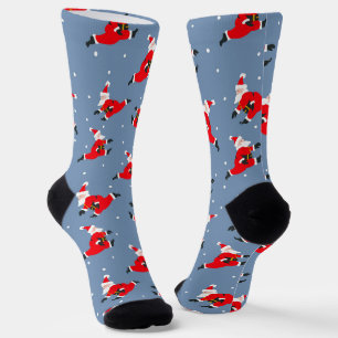 Chaussette Chaussettes de Noël bleues avec Red Dancing Père N
