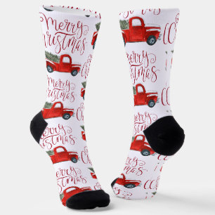Chaussette Chaussettes de Noël Camion Rouge Vintage
