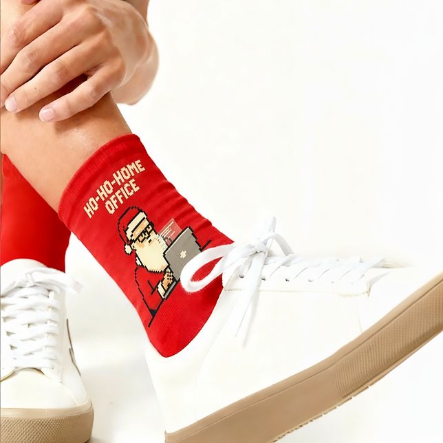 Chaussette Chaussettes de Noël drôles pour le bureau Ho-Ho-Ho (Créateur téléchargé)