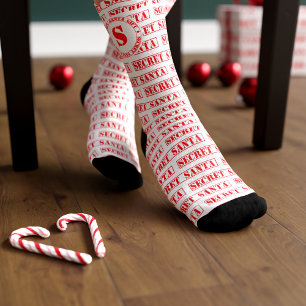 Chaussette Chaussettes de Noël Funny Red Secret Père Noël Cad