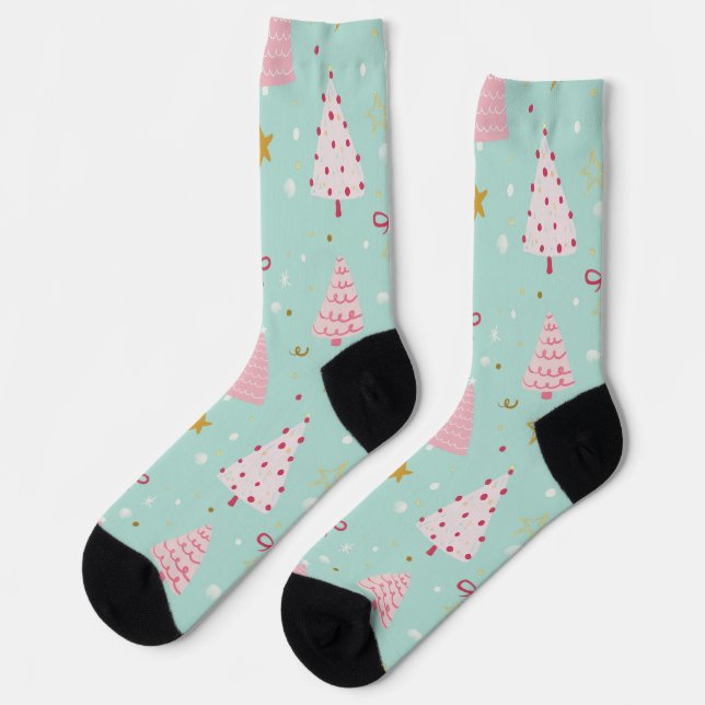 Chaussette Chaussettes de Noël pastel mignonnes (Gauche)