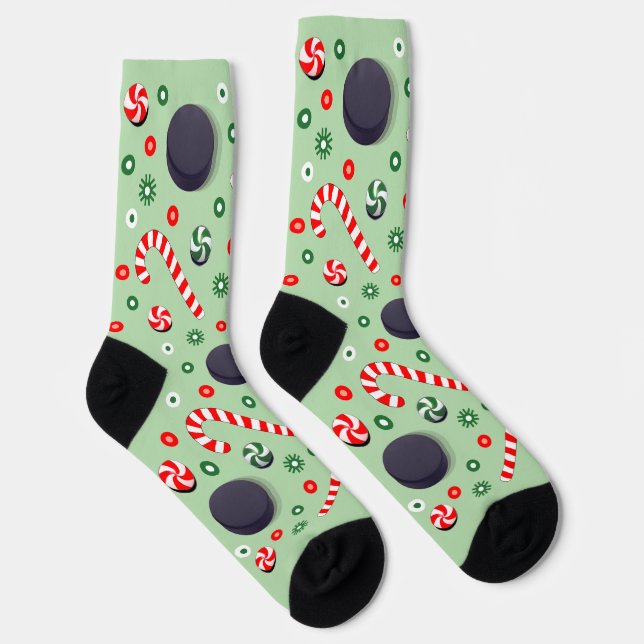 Chaussette Chaussettes de Noël pour le hockey (Droite)