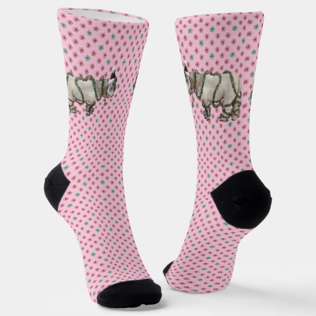 Chaussette Chaussettes de Noël roses pour cheval (Angulaire)