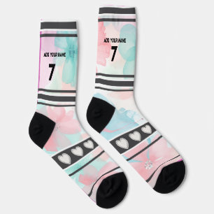 Chaussette Chaussettes de numéro de nom de fleurs colorées