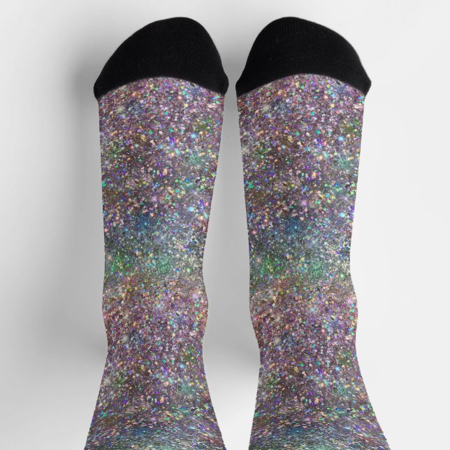 Chaussette Chaussettes de Parties scintillant Arc-en-ciel Hol (Haut)