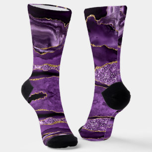 Chaussette Chaussettes de Parties scintillant en or violet