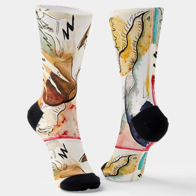 Chaussette Chaussettes de paysage pluvieux de Kandinsky - Cha (Angulaire)