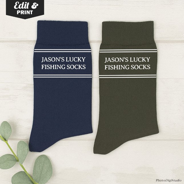 Chaussette Chaussettes de pêche chanceuses et étranges person (Custom Lucky Fishing Socks Odd, Funny Christmas Gift for Dad, Birthday Gift for Husband Fisherman)