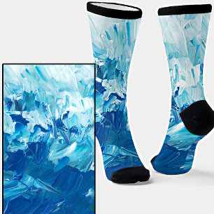 Chaussette Chaussettes de peinture bleu et blanc