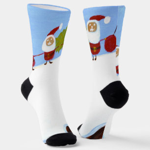 Chaussette Chaussettes de Pères Noël et de pudding de Noël