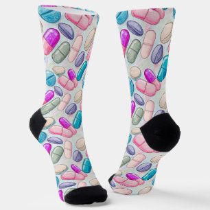 Chaussette Chaussettes de pharmacie violet, rose et aqua CPhT