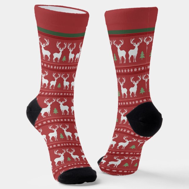 Chaussette Chaussettes de Renne Abstraites avec Nom (Angulaire)
