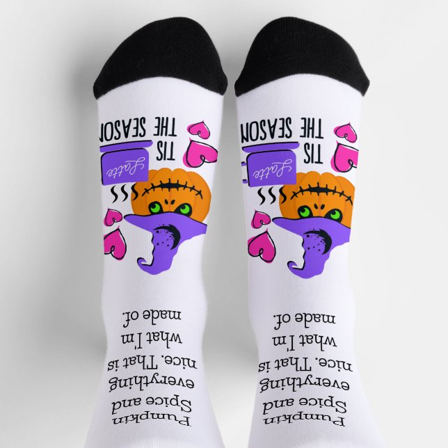 Chaussette Chaussettes de saison Citrouille d'Halloween migno (Haut)