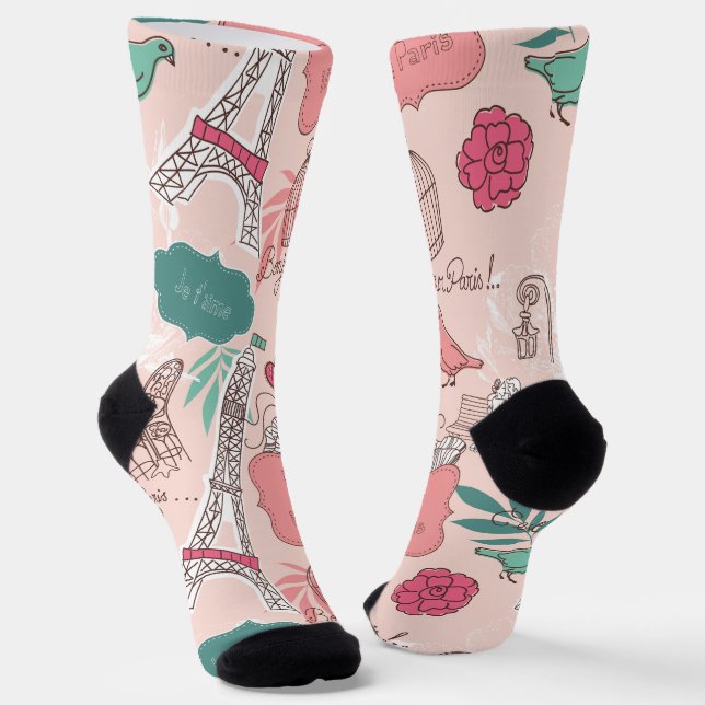 Chaussette Chaussettes de voyage Tour Eifell Paris tendance (Angulaire)
