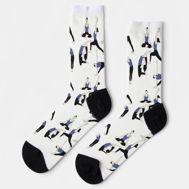 Chaussette Chaussettes de yoga en bleu – (Gauche)