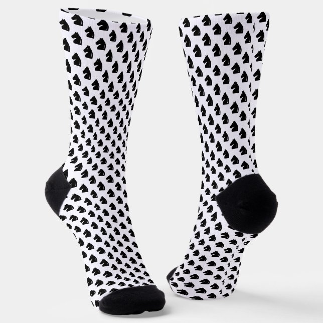 Chaussette Chaussettes d'échecs avec à damiers cheval de chev (Angulaire)