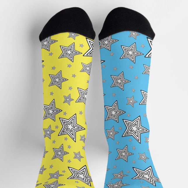 Chaussette Chaussettes Dépareillées Avec Des Étoiles (Haut)