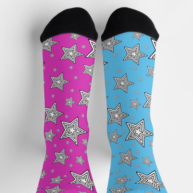 Chaussette Chaussettes Dépareillées Avec Des Étoiles (Haut)