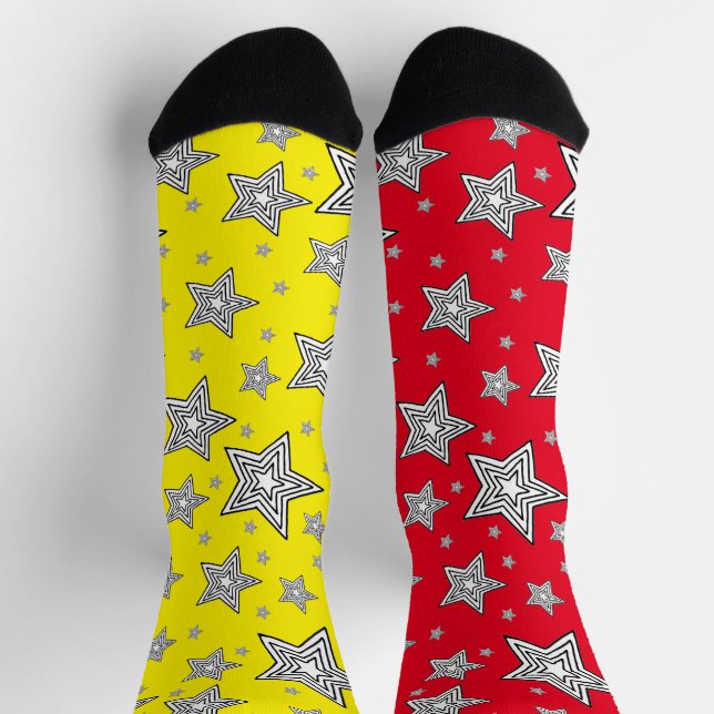 Chaussette Chaussettes dépareillées avec des étoiles (Haut)